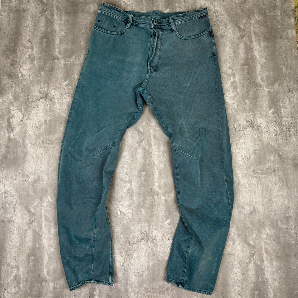 G-Star Raw 3D Arc Jeans Mens 34x34 Blue Faded Biker Slim Barrel Streetwear